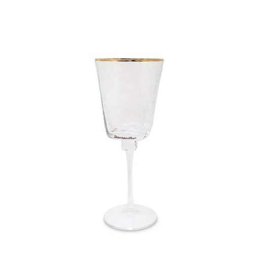 Hammered Glasses with Gold Rim