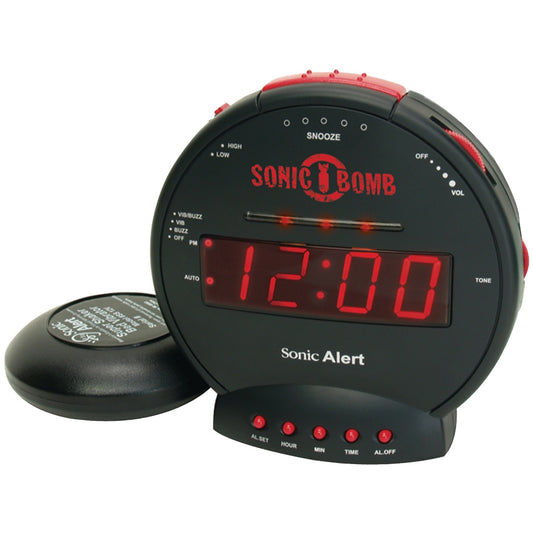 Black sonic Boom Alarm Clock