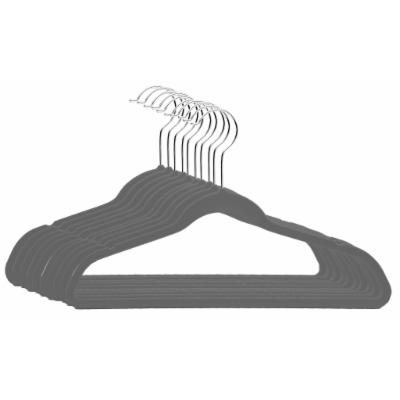 10 Pk Grey Velvet Hangers Grey 1