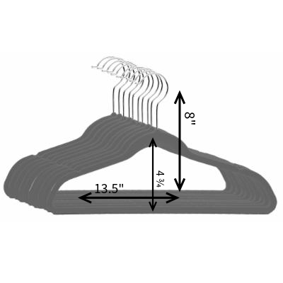 10 Pk Grey Velvet Hangers Grey 2