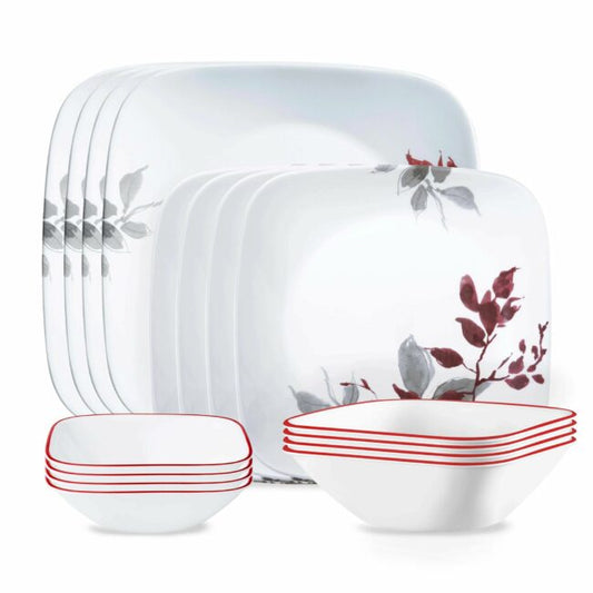 CORELLE MUGLESS SQ.* 16pc SET KYOTO LEAVES