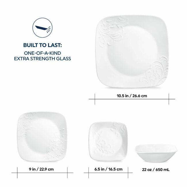 Corelle Cherish Mugless SQ. 16 Pc. Set