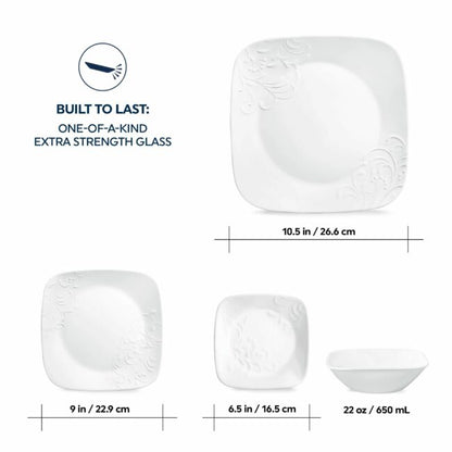 Corelle Cherish Mugless SQ. 16 Pc. Set
