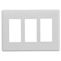 WALLPLATE 3G DECO SCREWLESS POLY MID WH