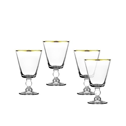 Vitolo Goblet Clear/ Gold S/4