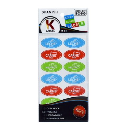 12 x Kosher Labels18pk. Spanish - Assorted 1