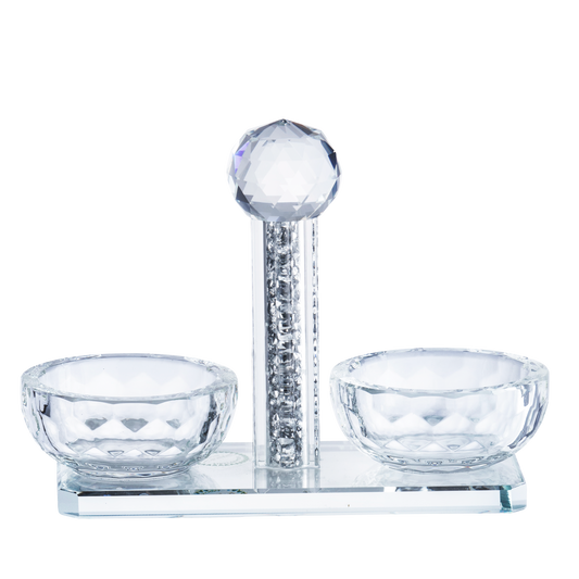 Crystal Salt Shaker With Silver Stones