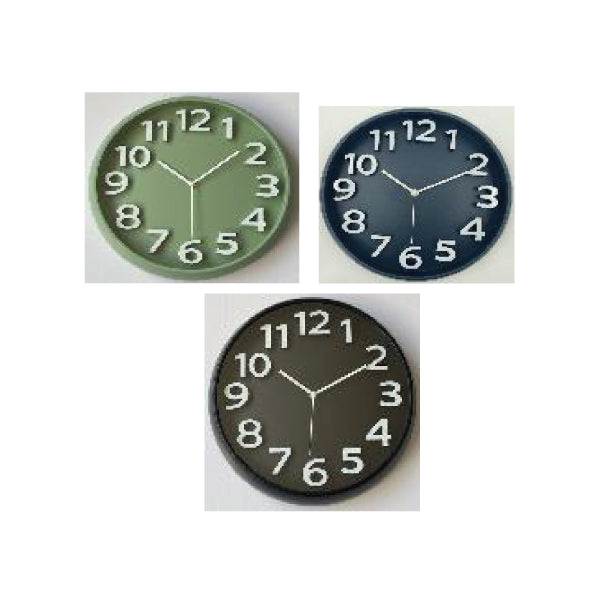 13" Assorted Color Round Wall Clock
