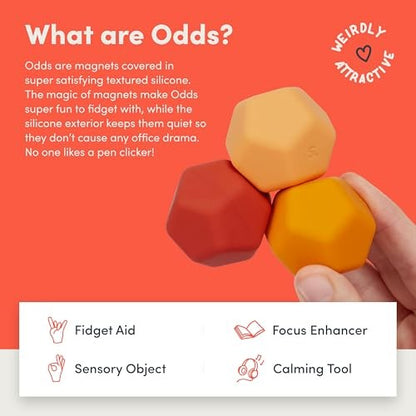 Speks Odds Soft Silicone Fidget Magnets | Silent Stress Relief Toys | Textured Magnetic Balls for Adults & Teens 14+ Orange Planes