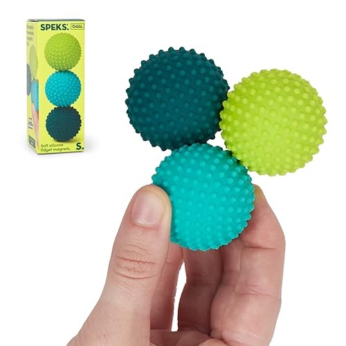 Speks Odds Soft Silicone Fidget Magnets, Silent Stress Relief Toys, Green Dots