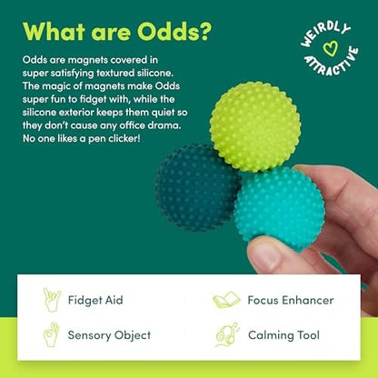 Speks Odds Soft Silicone Fidget Magnets, Silent Stress Relief Toys, Green Dots