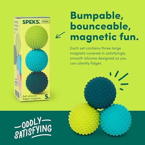 Speks Odds Soft Silicone Fidget Magnets, Silent Stress Relief Toys, Green Dots