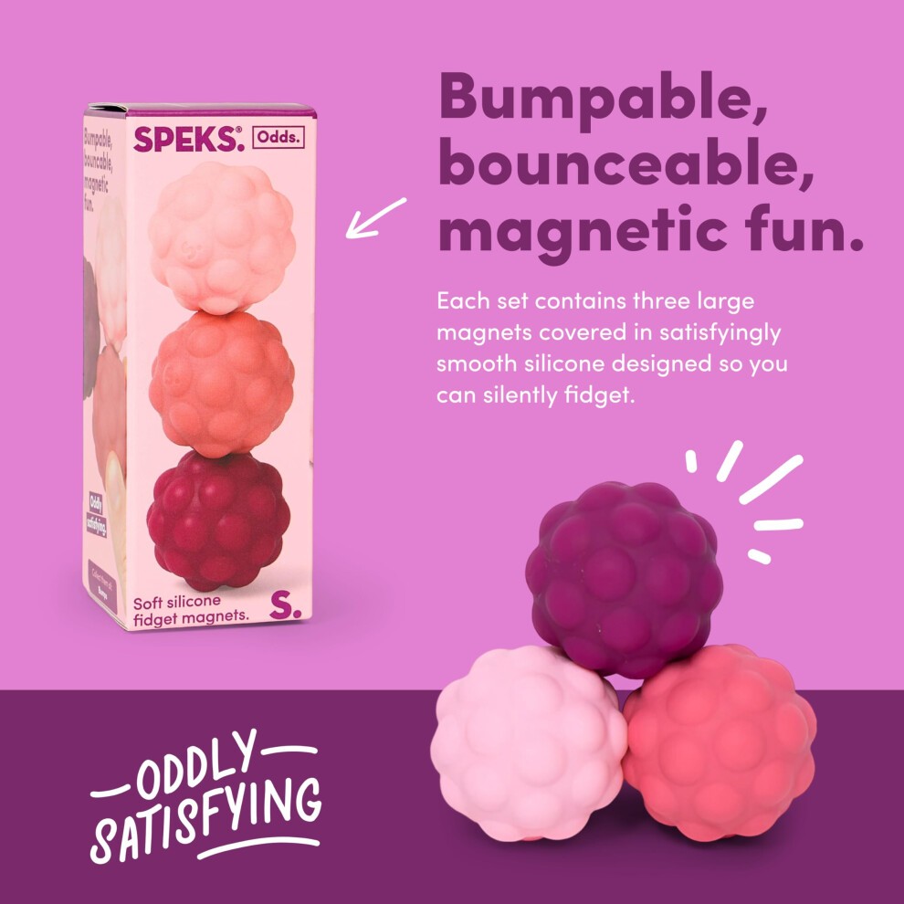 Speks Odds Soft Silicone Fidget Magnets | Silent Stress Relief Toys | Textured Magnetic Balls for Adults & Teens 14+ Pink Bumps