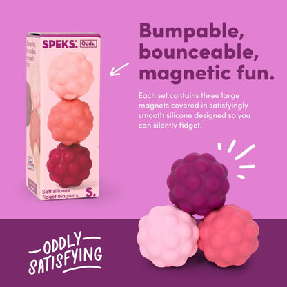 Speks Odds Soft Silicone Fidget Magnets | Silent Stress Relief Toys | Textured Magnetic Balls for Adults & Teens 14+ Pink Bumps