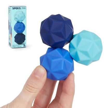 Speks Odds Soft Silicone Fidget Magnets, Silent Stress Relief Toys, Blue Peaks