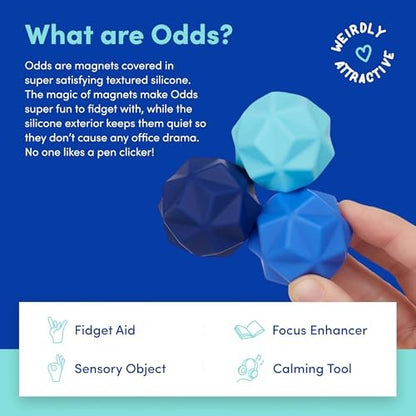 Speks Odds Soft Silicone Fidget Magnets, Silent Stress Relief Toys, Blue Peaks