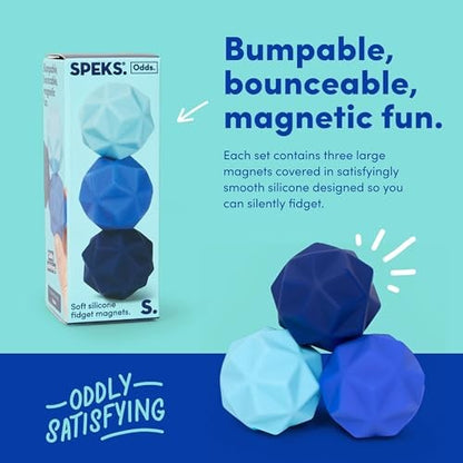 Speks Odds Soft Silicone Fidget Magnets, Silent Stress Relief Toys, Blue Peaks