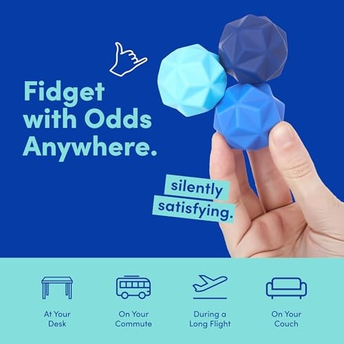Speks Odds Soft Silicone Fidget Magnets, Silent Stress Relief Toys, Blue Peaks