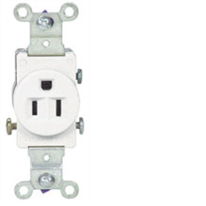 15 AMP 120 VOLT SINGLE RECEPTACLE WHITE BOXED