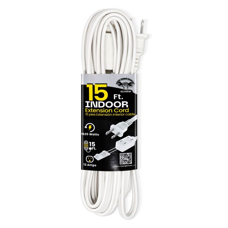 15 Ft Extension Cord 16/2 White