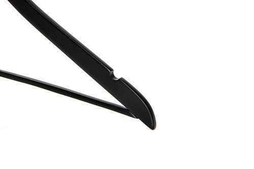 16.5'' Extra Slim Wooden Hangers W/pant Bar (Black) 3