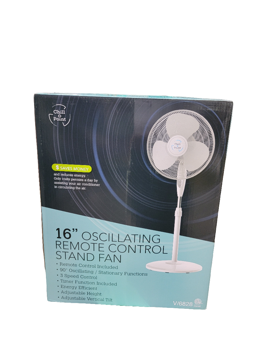 16" Oscillating Remote Control Stand Fan