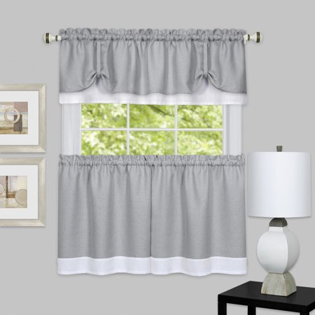 3 Pc Tier & Valance Drapery Set