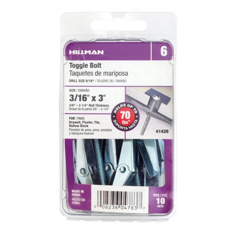 XL-TOGGLE BOLTS 3/16X3 5