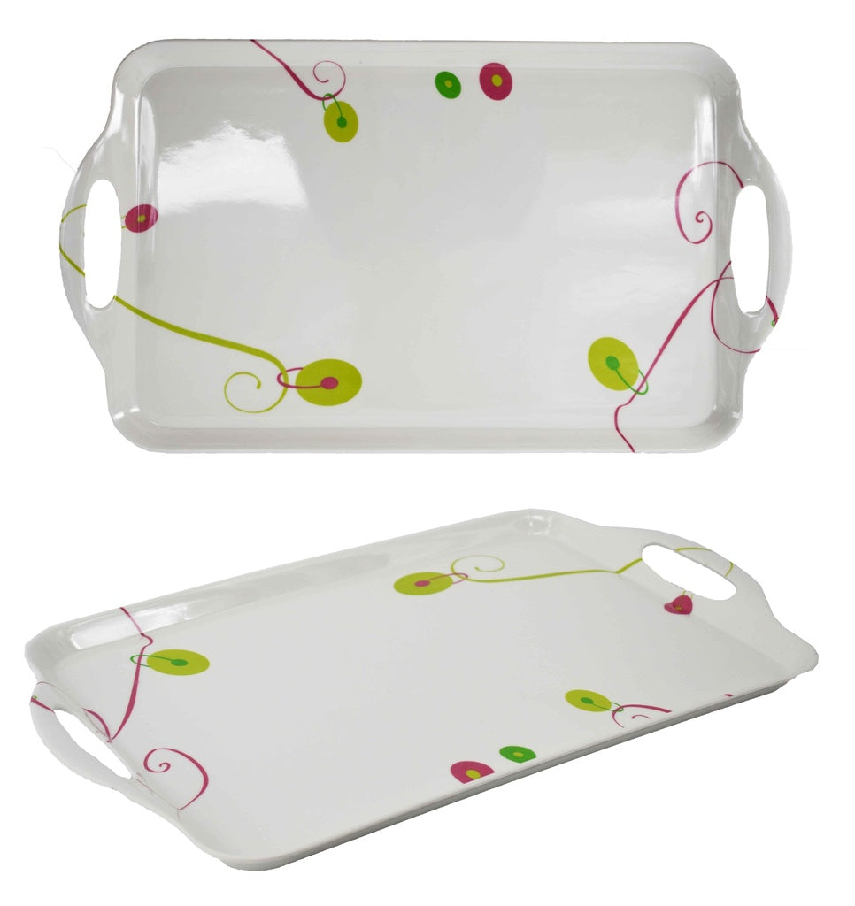 19" Rectangle Melamine Serving Tray, Floral