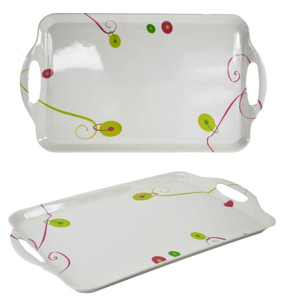 19" Rectangle Melamine Serving Tray, Floral
