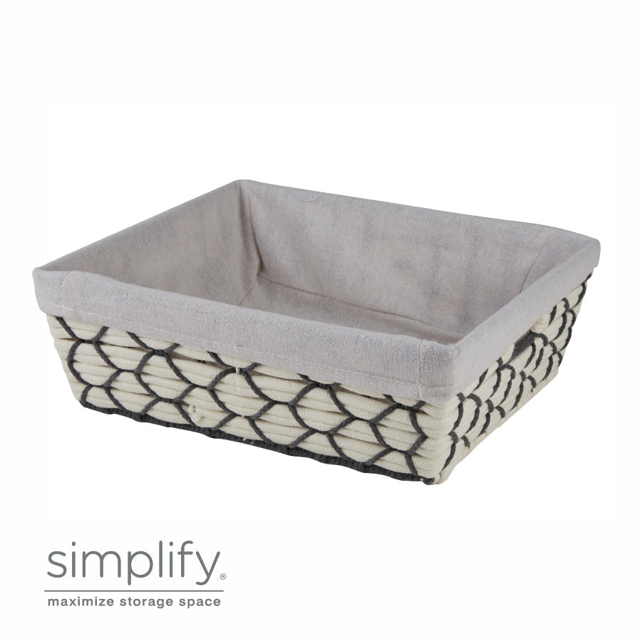 Cotton Rope Shelf Tote W.Removable Liner 15x13x5"