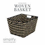Stripe Paper Rope Basket -Large 13x15x10inch Black