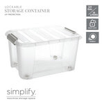 Rolling Storage Container 15L (3.9 gallon) with Grey Locks and Wheels