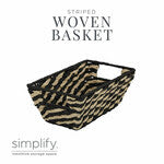 Stripe Paper Rope Basket - Small Shelf 6.50x11.4x 4.50inch Black