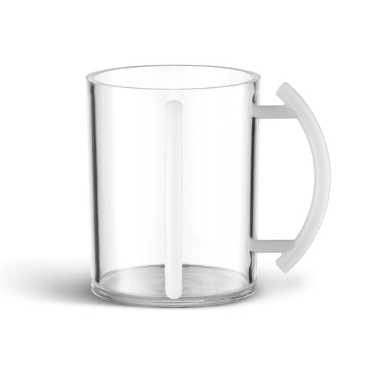 Acrylic Washing Cup Clear with White handles