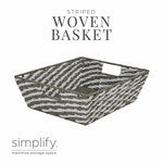 Stripe Paper Rope Basket -Large Shelf 13X15X5inch Gray