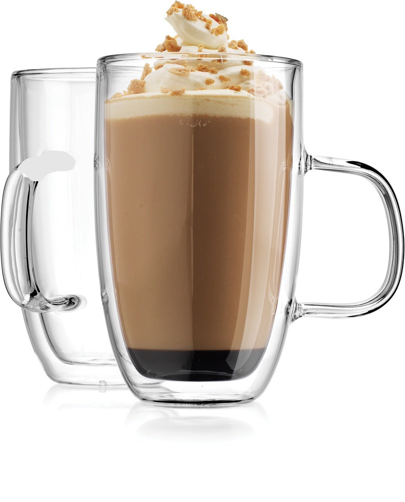 Artisan 15OZ Double Wall Thermo Glass Mug Set of 2