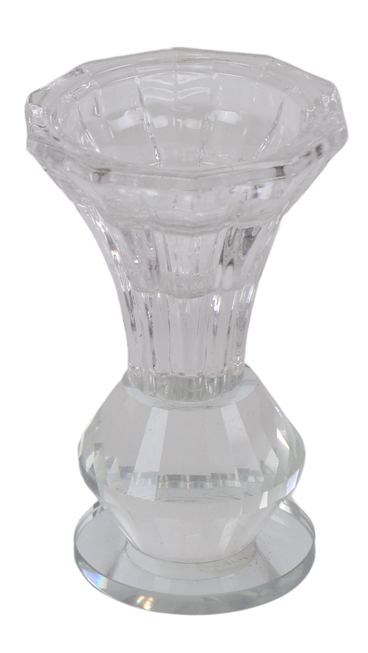 Crystal Candlestick With Mirror Base 3"