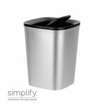 Waste Bin 5L Chrome-Look w. Black Swing Top