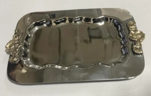 Nickel Rectangle shaped tray. 4" x 6"