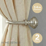2Pc Door Knob Curtain Tieback - Wall Mount