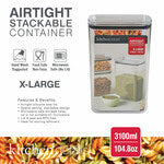 Airtight Rectangular Clear Food Storage Container - 3100 ML -104.8 oz