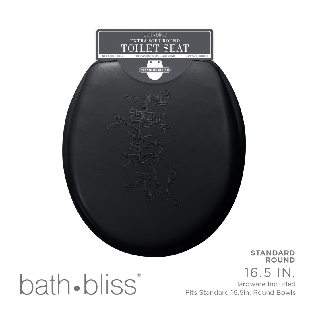 SOFT TOILET SEAT EMBR BLACK 17"
