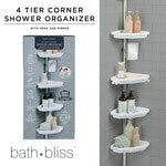 4 Tier Corner Shower Caddy with 2Hook and Mirror