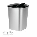 Waste Bin 13L Chrome-Look w. Black Swing Top