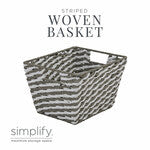 Stripe Paper Rope Basket - Small 10x12x8inch Gray