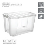 Rolling Storage Container 32L (8.5 gallon) with Grey Locks and Wheels