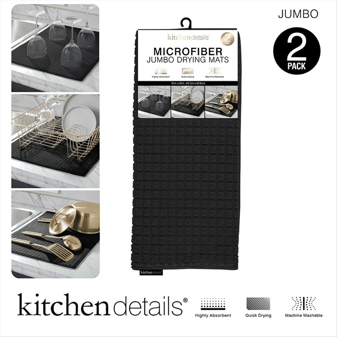 18X24" MICROFIBER DRYING MAT- BLACK