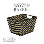 Stripe Paper Rope Basket - Small 10x12x8inch Blac