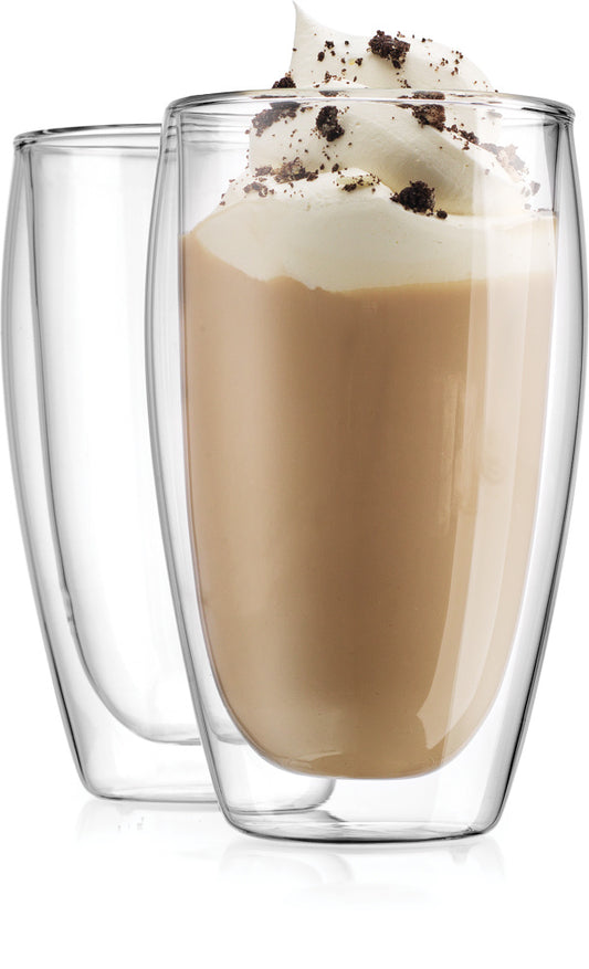 16OZ Double Wall Thermo Glass Latte Macchiato Glasses Set of 2